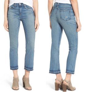 Rag & Bone High Rise Crop Straight Leg Jeans Stark